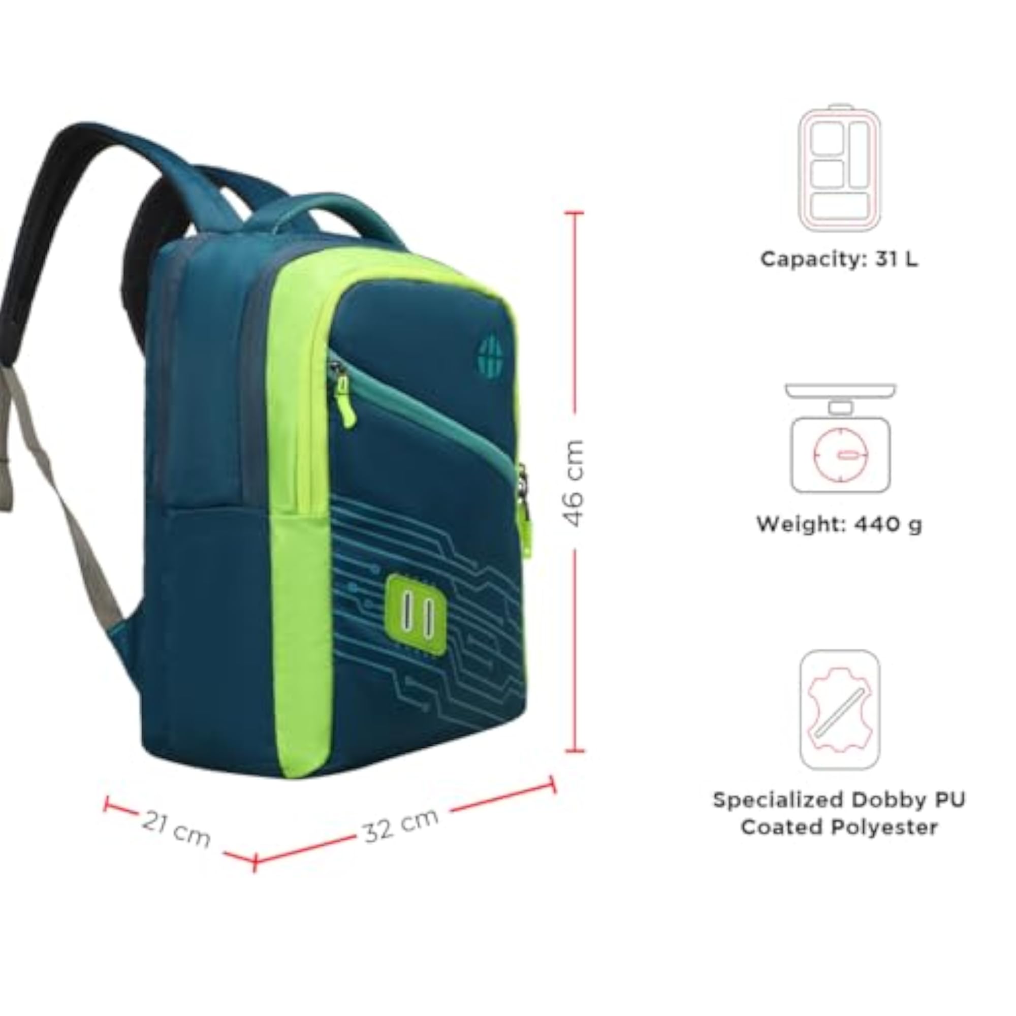 Virtual School & College Backpack, 40L, Lightweight & Functional