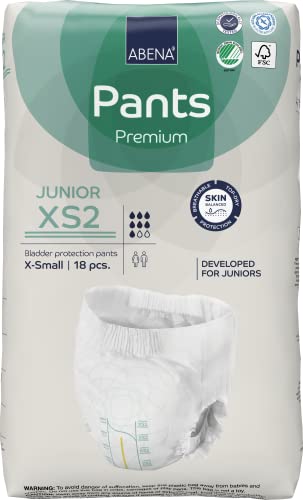 Abena Pants XS2 - Pañales juveniles, talla XS, 18 unidades, 50-75 cm