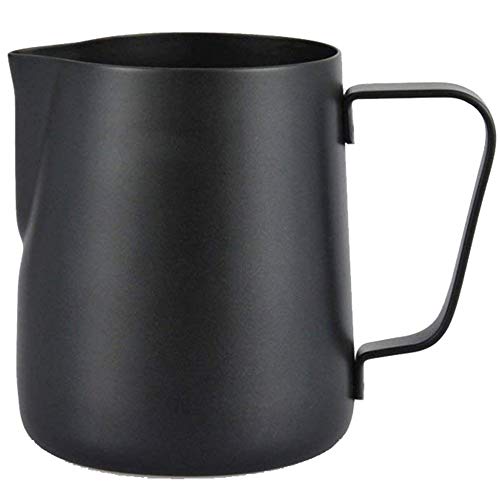 Barista Warrior Milk Frothing Pitcher - Stainless Steel Pourer for Milk, Coffee, Latte, and Cappuccino - Kitchen Appliances & Coffee Bar Accessories - For Home Office Use (5 oz / 150 ml Capacity)