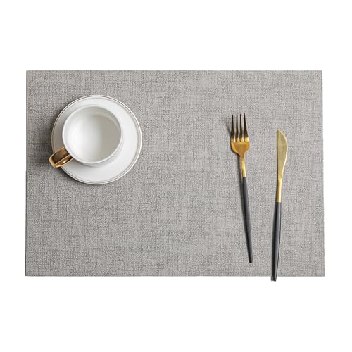 Set de table gris beige 30x43cm lot de 2 tissé napperon table - 2