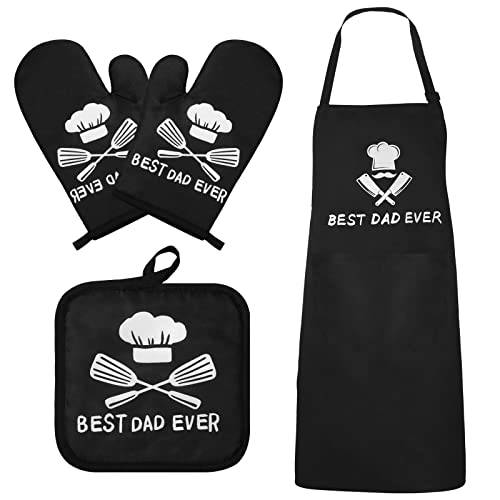Xtinmee Gifts For Dad Men 3 Pieces Funny Dad Apron And Oven Mitts And Pot Holders, Kitchen Cooking Bbq Chef Apron Set, Best Dad Ever Gift For Men, Birthday Gifts For Him Father's Day #TOP20