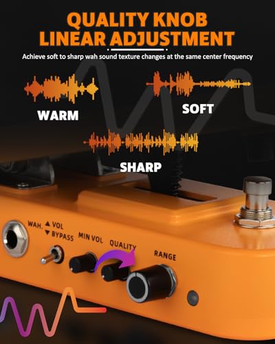 Image of STRICH SW-2 Guitar Wah & Volume Pedal with a Power Supply, 2 in 1 Combo Effects Pedal for Electric Guitar, Vintage Wah Tone with Active Volume Control, Full-Size Lightweight Design