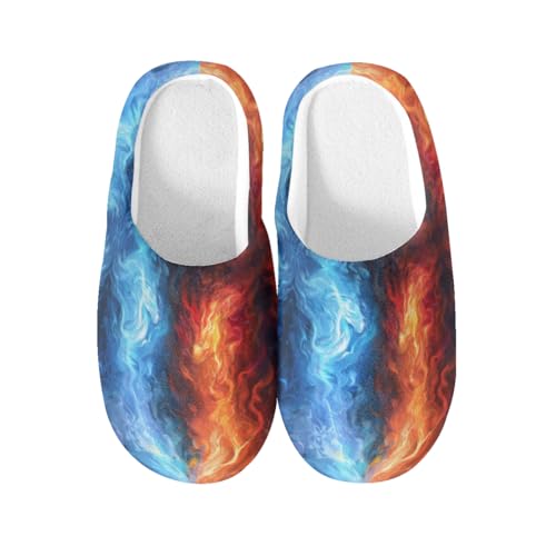 Chaussons antidérapants en coton Flammess avec semelle sécurisée et doublure chaude