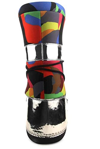 Cape Robbin Puffy Lace Up Mid Calf Cozy Winter Boots Silver 8 #TOP2