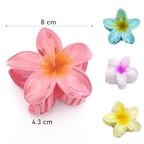 4 Pcs Flower Hair Clips, Nonslip Flower Claw Clips for Medium Thick Large Claw Clips Flower, Hair Styling Accessories - Image 2