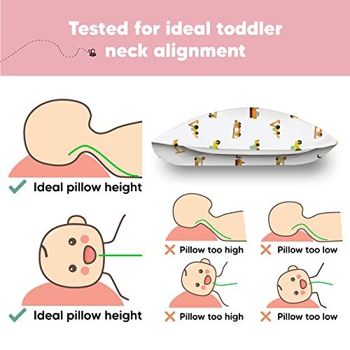 Image of Toddler Pillow with Pillowcase 13x18 My Little Dreamy Pillow (Construction) | Kids Travel Bed Pillow for Sleep, Organic Cotton Small Pillowcase, Soft, Breathable, Machine Washable, Toddlers 2-5 years old