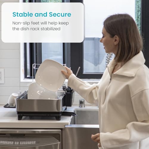 Image of Home Zone Living Dish Drying Rack for Kitchen Counter