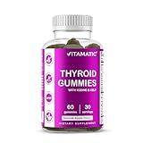 Vitamatic Vegan Thyroid Support Gummies with Iodine & Kelp – 60 Count Improve Your Energy & Increase Metabolism – Plant-Based