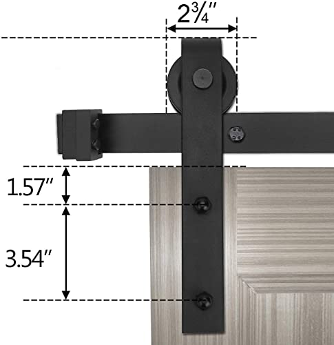 Yigold 7Ft Barn Door Hardware Kit, Fit 42" Wide Door Panel, Antique Style, Sliding Smoothly Quietly, Factory Outlet Upgraded Version Quality Carbon Steel (J Shape Hanger) #TOP2