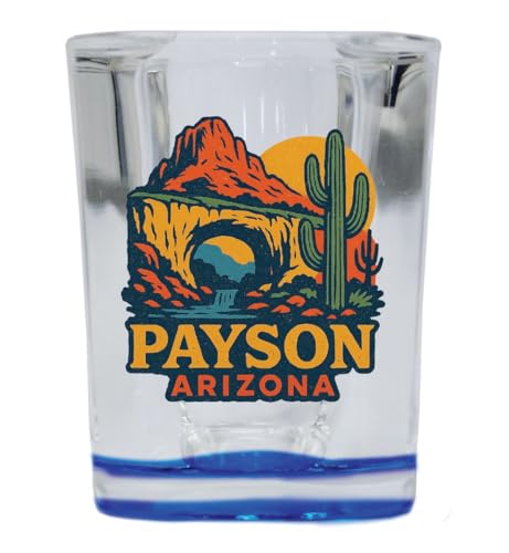 Vaso shot square con base azul 2 oz