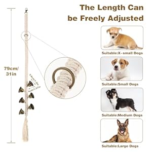 Canine bell canine door bell for potty coaching adjustable hanging door bell size cotton hand woven canine doorbell with 6 additional loud bells for small medium and massive canine to go exterior pet provides   cucciolini doodles