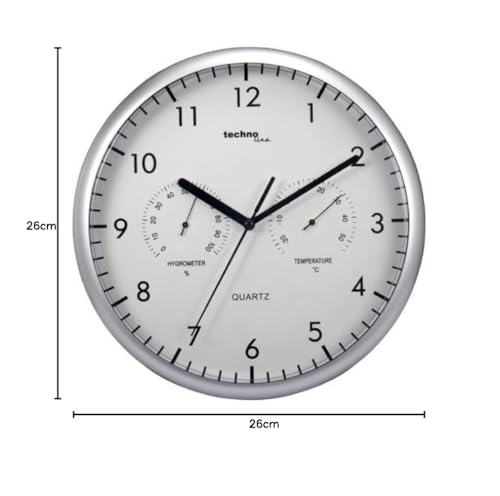 Technoline WT 650 - Reloj de Pared con Termómetro Y Medidor de Humedad
