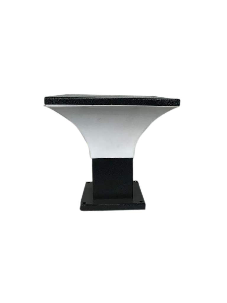 Enterprises Upward Pyramid Outdoor Gate Light – Waterproof Metal & Glass Pillar Lamp (Medium, Black) | Modern Garden, Gate & Compound Wall Post Light for Exterior Lighting-image-36