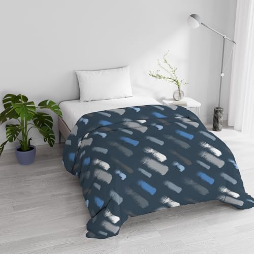 Trapunta Invernale Imbottita Letto Piazza e Mezza 200x245cm DoubleFace BASIC fantasia GESSETTI, Made in Italy - Piumino Reversibile in morbida Microfibra 200gr/mq - Piumone Lavabile in Lavatrice
