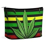 FZQVSGW Small Cosmetic Bag Elegant Roomy Weed Striped Makeup Bags Portable Zipper Pouch Lipstick Bag Travel Toiletry Bag for Best Friend Gift