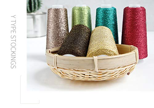 Truevalue 2 Balls Accessory Lurex Yarn, Shining Glitter Metallic Knitting-In Yarn, Sparkle Thread For Knitting And Crochet Sweater Shawl 5000 Yards (Red Glitter) #TOP4