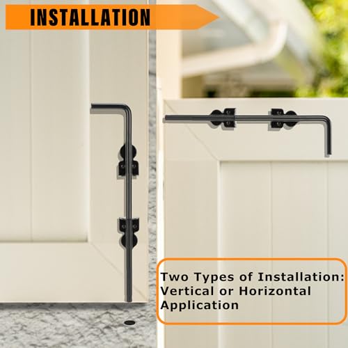 Image of 12 inch Heavy Duty Cane Bolt Gate Drop Rod-Steel Gate Ground Latch Designed for Wood Metal Vinyl Gates or Double Doors Fence Applications