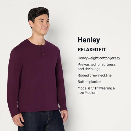 Image of Amazon Essentials Men's Long-Sleeve Henley Shirt