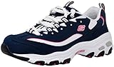 Skechers Women's D'Lites Original Lace-Up Sneaker, Navy/Pink, 7.5 M US