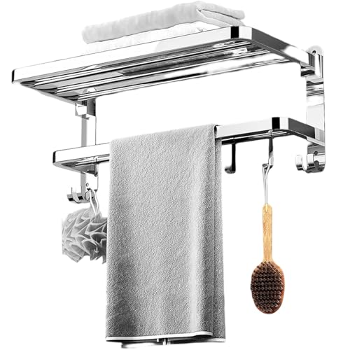 Image of BRANCO Stainless Steel Folding Towel Rack for Bathroom /Towel Stand /Hanger /Bathroom Accessories (24 Inch)