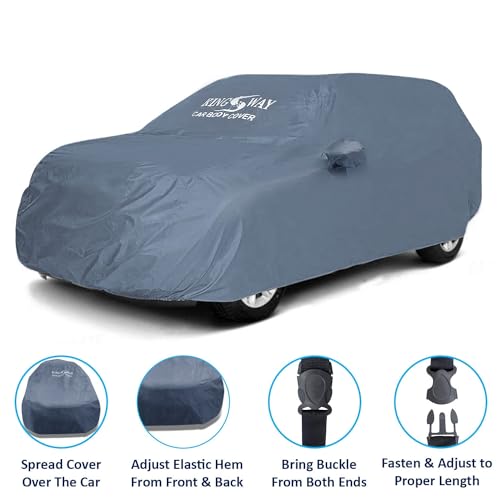 Image of KINGSWAY C3 Car Body Cover Dustproof with Mirror Pockets for (Year 2022 Onwards), Compatible with Citroen C3 Car Cover, Comes with Bird Poop, Scratch, UV and Paint Protection, Grey Matty