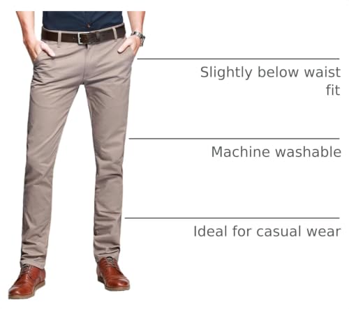 Image of Match Mens Regular-Fit Casual Flat Front Chino Pants