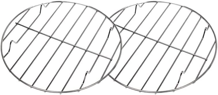 Stainless Steel BBQ Grill Cooking Rack - Set of 2 22,25cm Round Mesh, Oven Safe, Multi-Purpose Roasting, Grilling image 3