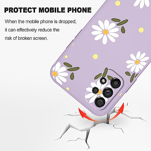 Coque Samsung Galaxy A53 5G silicone souple violet clair chrysanthème - 4
