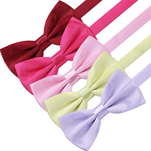 Image of AUSKY 8 PACKS Elegant Adjustable Pre-tied Bow Ties for Men Boys (1&4&5&6&8 Pack for option)
