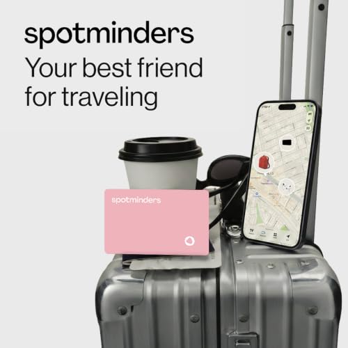 Image of SPOTMINDERS Apple MFi Certified Wallet Tracker Card for Travel Gifts for Women - Works with Apple Find My Rechargeable Tracking Card for Wallet Luggage Passport Purse Slim 0.07in IP68 Pink Item Finder