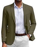 COOFANDY Mens Blazers Jacket Two-Button Green Blazer Fashion Herringbone Sport Jackets, Dark Green, XL