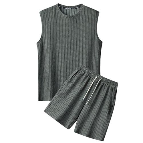 Ensemble d'été homme débardeur sans manches short de plage XXL