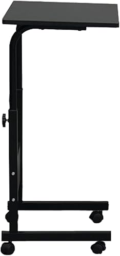 Miniatura 5 de Mesa auxiliar de sofá con ruedas de altura ajustable de 27.56 a 37.8 pulgadas, mesa de café rodante, mesa de sofá deslizable debajo, soporte Negro;