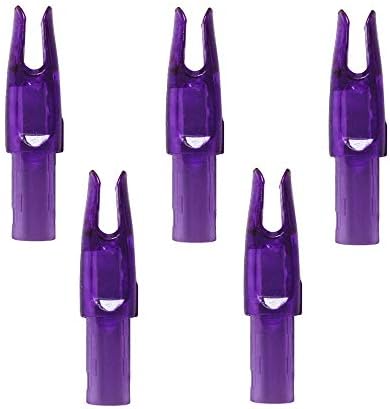 Zhan Yi Arrow Nocks 0.246 Inside Diameter Inserts 6.20MM 60 Pack for Archery Standard Size(0.244~0.246) Arrows (Clear Purple)