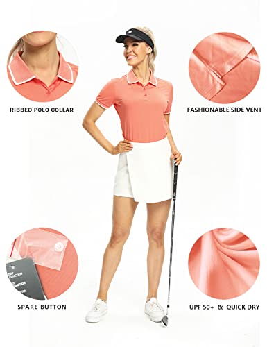 Image of Hiverlay Women's Golf Polo T Shirts Lightweight Moisture Wicking Short Sleeve Shirt Quick Dry UPF 50+