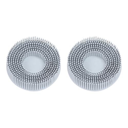 Image of HARFINGTON 2pcs Bristle Disc 3 inch 120 Grit Abrasive Brush Deburring Electric Disc Brush with Quick Change Lock Abrasive Coating Removal Disc for Metal, White