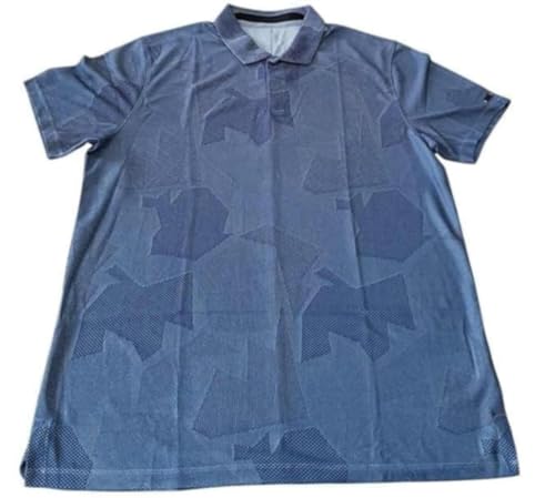 Nike Men's Tiger Woods Dri-Fit TW Golf Short Sleeve T-Shirt Polo Large Camo Blue
