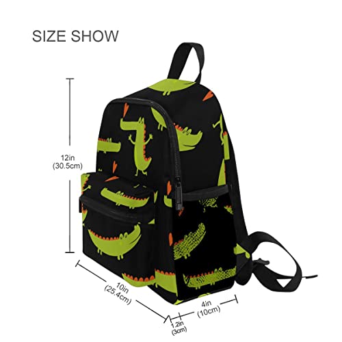 Fisyme Toddler Backpack Alligator Crocodile School Bag Kids Backpacks for Kindergarten Preschool Nursery Girls Boys, M3