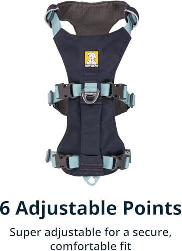 Ruffwear Flagline Hundegeschirr mit Griff, Lleichtes, Verstellbares Gehgeschirr, 3 Leinenbefestigungspunkte, verstärktes Gurtband und starker V-Ring aus Metall Basalt Grey Large/X-Large
