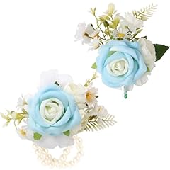 Light Blue 1 Boutonniere&1 Wrist Corsage