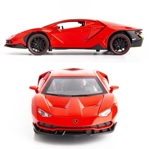 Image of 1:24 Lamborghini LP770 Die-Cast Alloy Sports Red Car Model - Metal Pull Back Toy Car