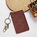 BEAMARKER Slim Minimalist Wallet Retro Front Pocket Wallets PU Leather RFID Blocking Credit Card Holder Fashion Badge Document Holder Bus Work Entrance Guard Keychain Card Bag for Men Women Brown