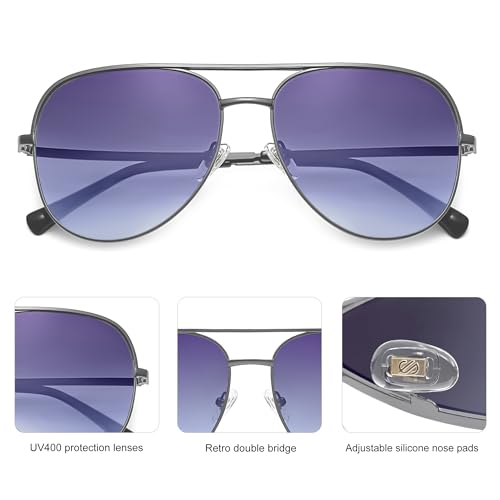 SOJOS Large Oversized Aviator Sunglasses for Women Men, Classic Trendy UV400 Womens Mens Aviators SJ12204