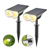 Linkind Solarlampen für außen mit Bewegungsmelder, IP67 Wasserdicht Außenwandleuchte, 3000K Warmweiß 650Lm Helle Solarleuchte für Garten, Eingangstür, Garage, 2er Pack