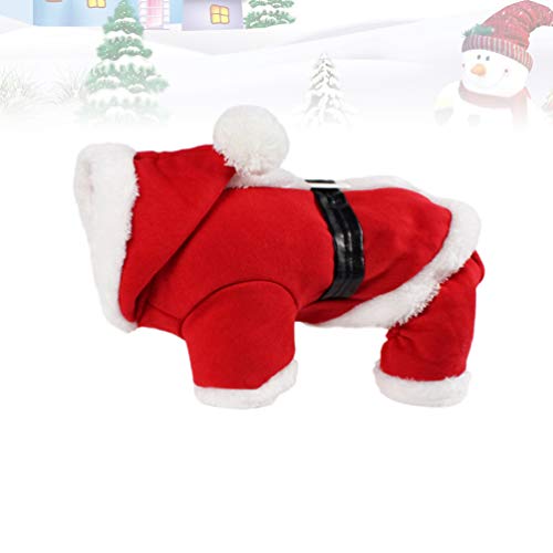 ULTECHNOVO Animal de Estimação Natal Papai Noel Terno Traje Cães Gatos Macacão Casaco de Inverno Rou