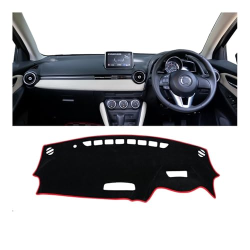Tapis anti-dérapants pour tableau de bord Mazda 2 anti-reflet protection thermique RHD rouge