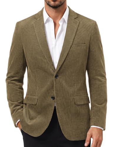 PJ PAUL JONES Mens Corduroy Sport Coat Casual Slim Fit Two Button Blazer