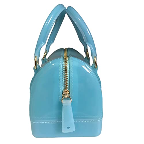 Image of Ladies Summer Jelly Pillow-shaped Top Handle Handbag Candy Color Transparent Crystal Purse