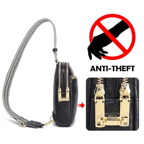 Image of Haytijoe RFID Anti-Theft Sling Bag for Women, Small Crossbody Travel Purse with Locking Zippers, Lightweight Everyday Bag