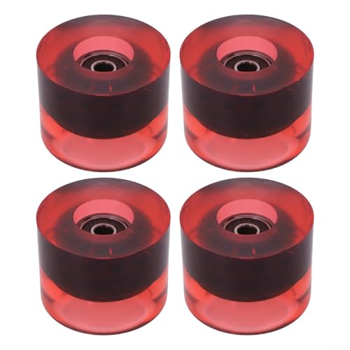 Getdoublerich Lot de 4 roues de skate 60 x 45 mm 78A avec roulements ABEC9 pour longboard et skateboard (rouge B)